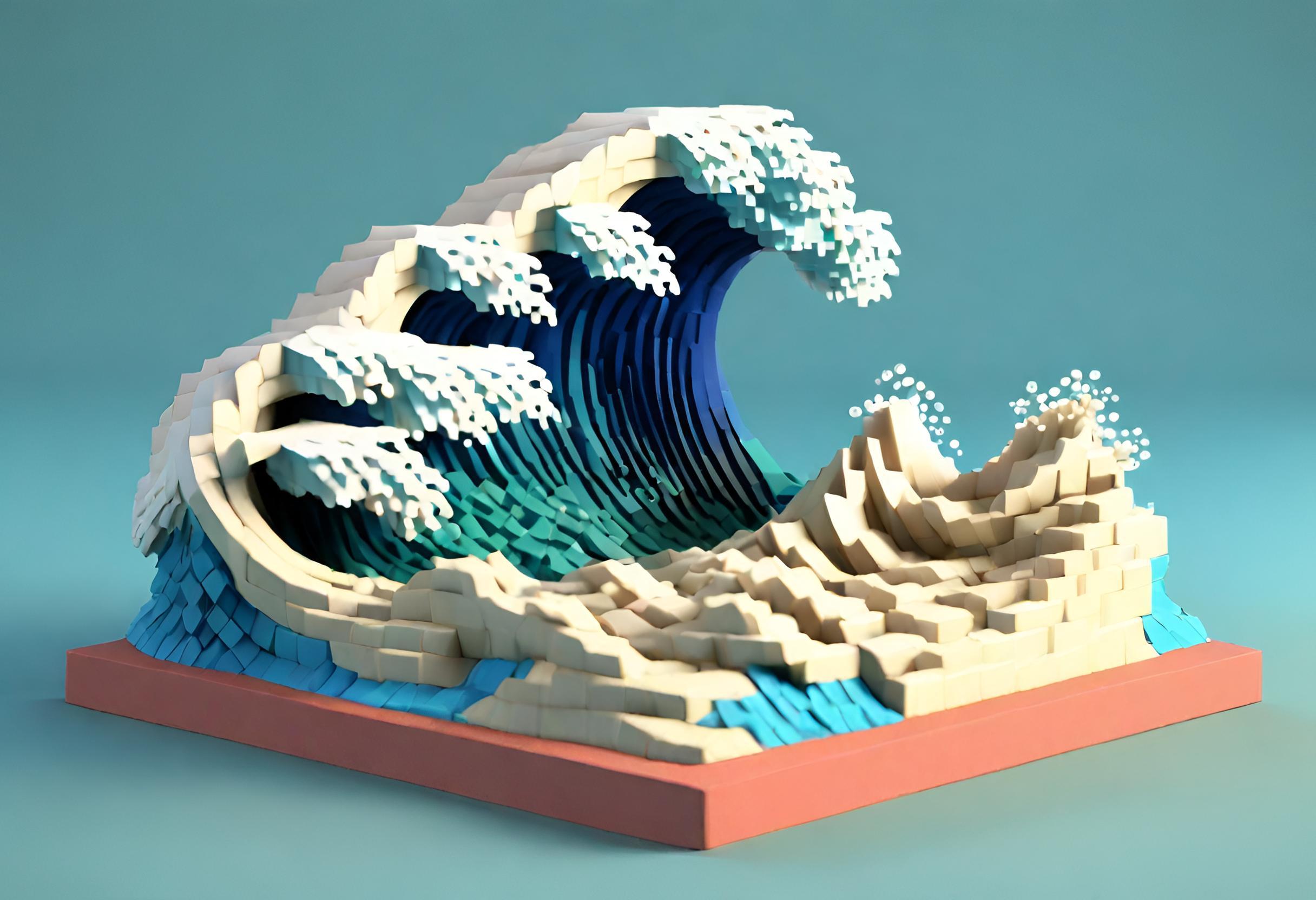 Hokusai's 3D Polygon: 41 Unique NFTs